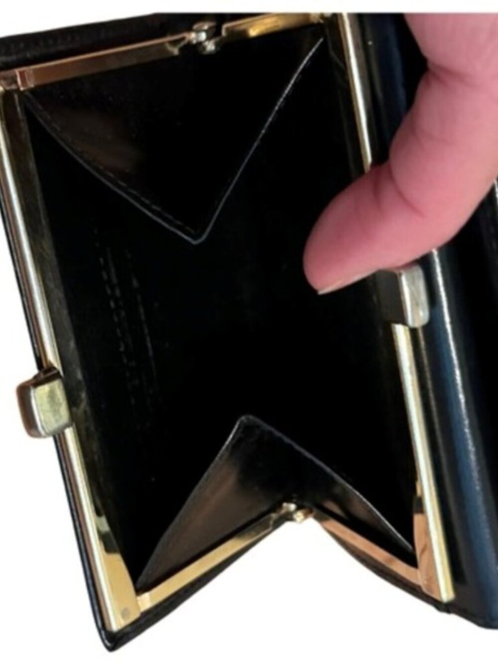 SALVATORE FERRAGAMO Gancini Mini Tri Fold Smooth Leather Wallet Black - Picture 7 of 16